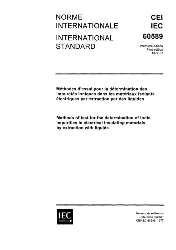 Cover IEC 60589:1977